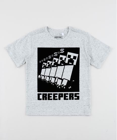 Camiseta-Infantil-Minecraft-Manga-Curta-Gola-Careca-Cinza-Mescla-9952831-Cinza_Mescla_1