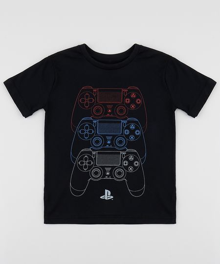 Camiseta-Infantil-Playstation-Manga-Curta-Gola-Careca-Preta-9954917-Preto_1