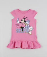Vestido-Infantil-Minnie-e-Margarida-com-Babados-Manga-Curta-Pink-9955320-Pink_1