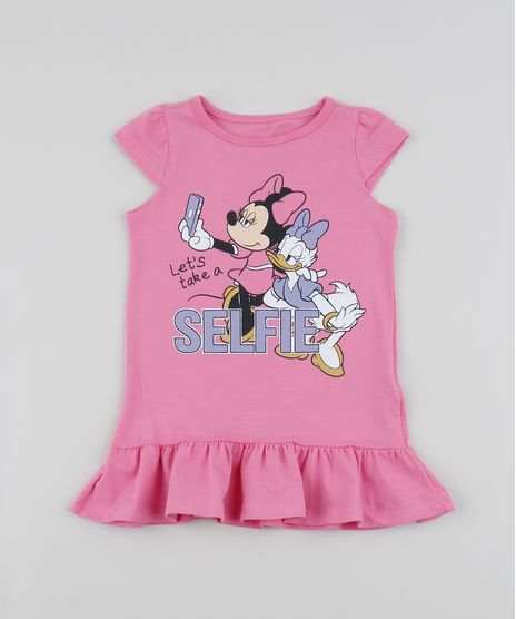 Vestido-Infantil-Minnie-e-Margarida-com-Babados-Manga-Curta-Pink-9955320-Pink_1