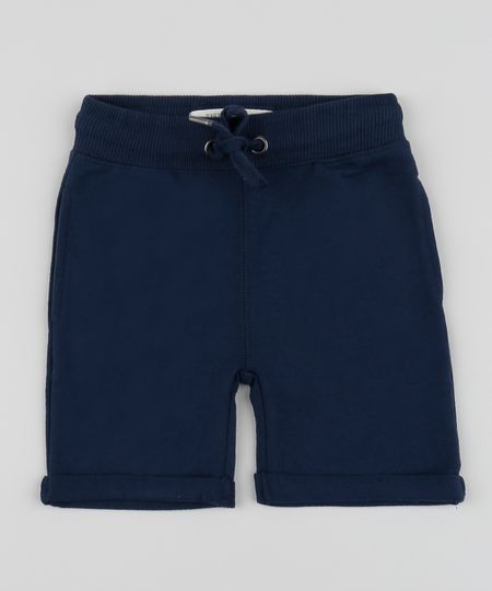 Bermuda-em-Moletom-Infantil-com-Cordao-e-Bolsos-Azul-Marinho-9791583-Azul_Marinho_1