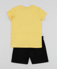 Conjunto-Infantil-Garfield-de-Camiseta-Manga-Curta-Amarela---Short--Preto-9952695-Preto_2