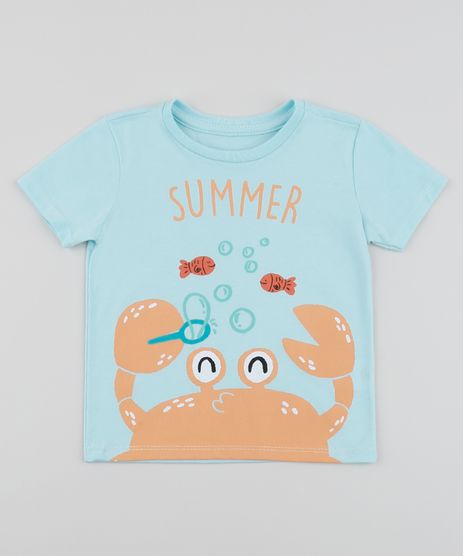 Camiseta-Infantil-Caranguejo-e-Peixinhos-Manga-Curta-Gola-Careca-Azul-Claro-9952866-Azul_Claro_1