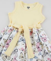 Vestido-Infantil-Borboletas-Sem-Manga-com-Faixa-para-Amarrar-Amarelo-9953021-Amarelo_4