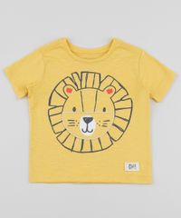 Camiseta-Infantil-Leao-Estampa-Interativa-Manga-Curta-Gola-Careca-Amarela-9954957-Amarelo_1