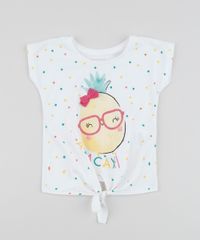 Blusa-Infantil-Abacaxi-com-Poas-Coloridos-Manga-Curta-Off-White-9955853-Off_White_1
