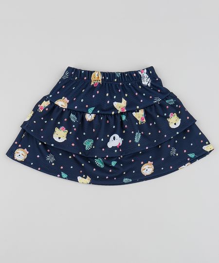 Saia-Infantil-Curta-Estampada-de-Bichos-com-Camadas--Azul-Marinho-9955900-Azul_Marinho_1