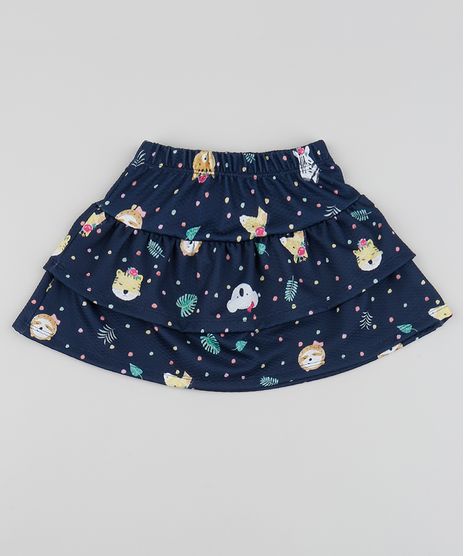 Saia-Infantil-Curta-Estampada-de-Bichos-com-Camadas--Azul-Marinho-9955900-Azul_Marinho_1