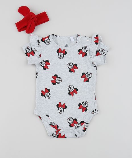 Body-Infantil-Estampada-Minnie-Manga-Curta---Faixa-de-Cabelo-Cinza-Mescla-9956421-Cinza_Mescla_1