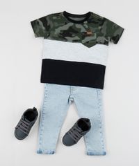 Camiseta-Infantil-com-Recortes-e-Bolsinho-Manga-Curta-Gola-Careca-Cinza-Mescla-9961963-Cinza_Mescla_3