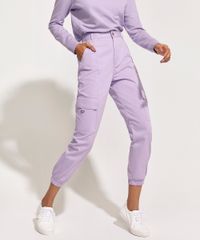 Calca-Feminina-Pantone-de-Sarja-Jogger-Cintura-Alta-com-Bolso-Lilas-9958714-Lilas_1