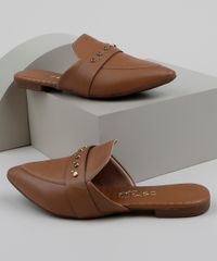 Mule-Feminino-Beira-Rio-Bico-Fino-com-Tachas-Marrom-9961329-Marrom_1
