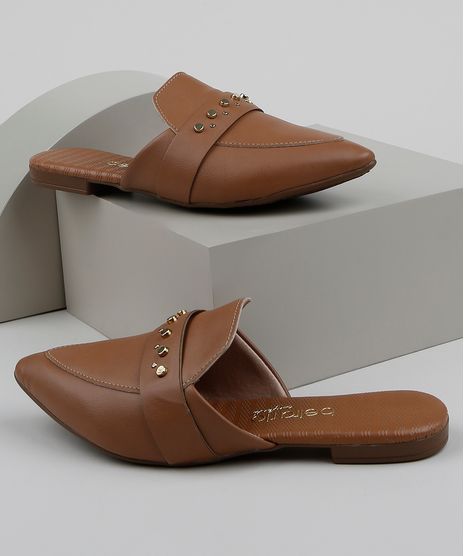 Mule-Feminino-Beira-Rio-Bico-Fino-com-Tachas-Marrom-9961329-Marrom_1