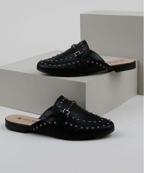 Mule-Feminino-Via-Uno-Bico-Redondo-com-Tachas-Preto-9961684-Preto_1