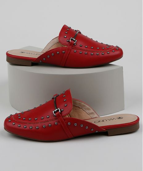 Mule-Feminino-Via-Uno-Bico-Redondo-com-Tachas-Vermelho-9961685-Vermelho_1