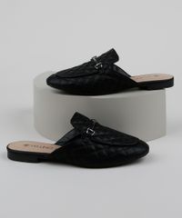 Mule-Feminino-Matelasse-Via-Uno-Bico-Redondo-com-Fivela-Preto-9961695-Preto_1