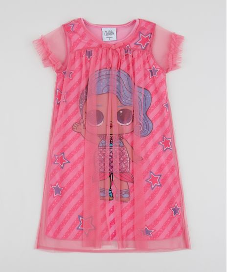Camisola-Infantil-LOL-Surprise-com-Tule-Manga-Curta-Rosa-9936600-Rosa_1