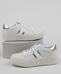 Tenis-Feminino-Oneself-com-Faixa-Metalizada-e-Textura-Animal-Print-de-Cobra-Bege-Claro-9955255-Bege_Claro_1