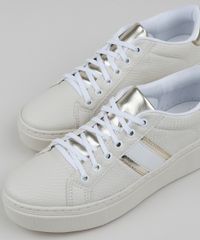 Tenis-Feminino-Oneself-com-Faixa-Metalizada-e-Textura-Animal-Print-de-Cobra-Bege-Claro-9955255-Bege_Claro_3