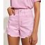 Short-Feminino-Pantone-de-Sarja-Destroyed-Cintura-Alta-com-Bolso-Barra-Desfiada-Rosa-9958711-Rosa_1