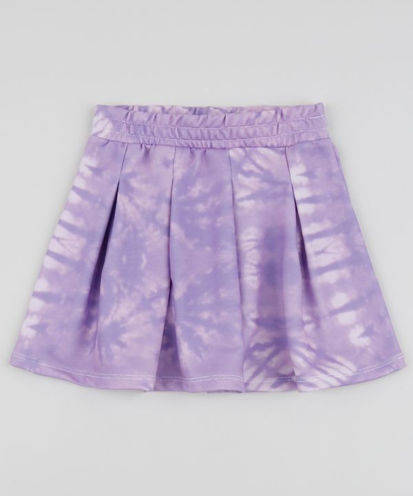Saia Infantil Estampada Tie Dya Lilás 12