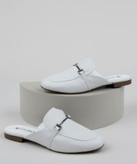 Mule-Feminino-Via-Uno-Bico-Redondo-com-Fivela-Branco-9961674-Branco_1
