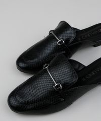Mule-Feminino-Via-Uno-Bico-Redondo-com-Fivela-Textura-Animal-Print-de-Cobra-Preto-9961677-Preto_3