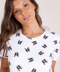 Blusa-Feminina-Estampada-de-Cachorro-Manga-Curta-Decote-Redondo-Branca-9705931-Branco_4