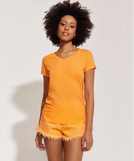Blusa-feminina-Basica-Pantone-Manga-Curta-Decote-V-Laranja-9958804-Laranja_1