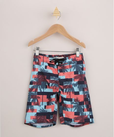 Bermuda-Surf-Infantil-Estampada-Geometrica-e-Coqueiros-com-Cordao--Multicor-9954487-Multicor_1