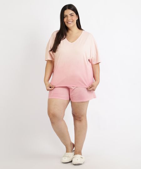 Pijama-Feminino-Plus-Size-Degrade-Manga-Curta-Coral-9958867-Coral_1 Pijama-Feminino-Plus-Size-Degrade-Manga-Curta-Coral-9958867-Coral_1