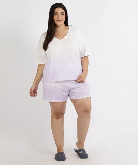 Pijama-Feminino-Plus-Size-Degrade-Manga-Curta-Off-White-9958867-Off_White_1