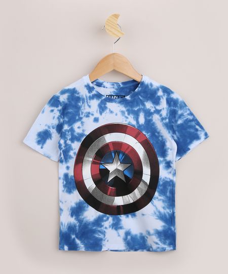 Camiseta-Infantil-Capitao-America-Estampada-Tie-Dye-Manga-Curta-Azul-9962239-Azul_1