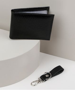 Kit-de-Carteira-em-Couro-Masculina---Chaveiro-com-Mosquetao-Preto-9946699-Preto_1