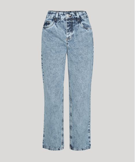 calça jeans cintura alta azul claro