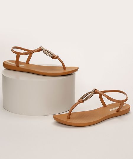 Rasteirinha-Feminina-Ipanema-com-Fivela-Metalizada-Caramelo-9960625-Caramelo_1