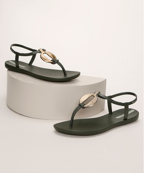 Rasteirinha-Feminina-Ipanema-com-Fivela-Metalizada-Verde-Militar-9960628-Verde_Militar_1