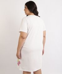 Camisola-Feminina-Plus-Size-Homer-Simpson-Donut-com-Bolso-Manga-Curta-Off-White-9957479-Off_White_4
