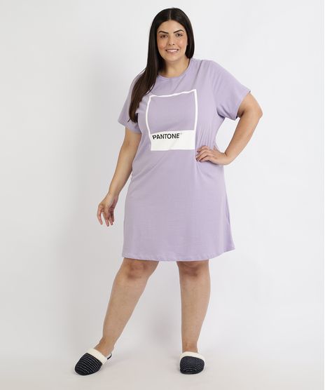 Camisola-Feminina-Plus-Size-Pantone-Blusa-Manga-Curta-Lilas-9960366-Lilas_1