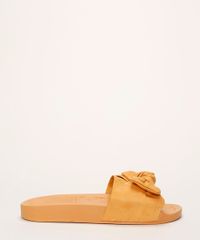 Chinelo-Feminino-Moleca-Slide-com-Suede-e-Laco-Mostarda-9961459-Mostarda_4