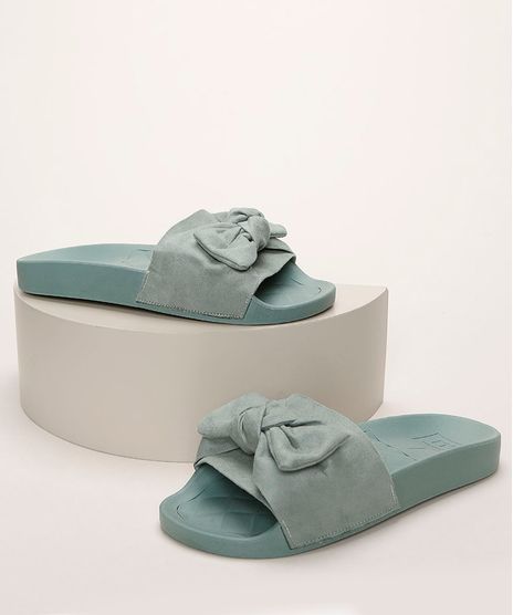 Chinelo-Feminino-Moleca-Slide-com-Suede-e-Laco-Verde-9961460-Verde_1