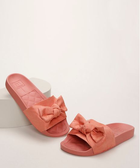 Chinelo-Feminino-Moleca-Slide-com-Suede-e-Laco-Coral-9961461-Coral_1