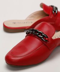 Mule-Feminino-Via-Uno-Bico-Redondo-com-Corrente-Vermelho-9961682-Vermelho_3