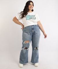 Blusa-Feminina-Plus-Size-MTV-Manga-Curta-Decote-Redondo-Off-White-9962104-Off_White_3