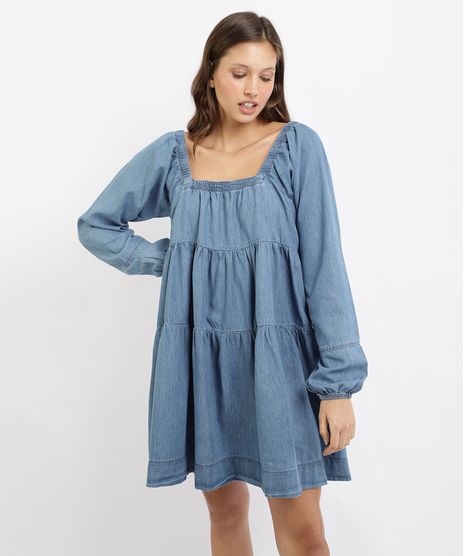 Vestido-Jeans-Feminino-Mindset-Curto-com-Babados-Manga-Longa-Azul-Medio-9962187-Azul_Medio_1