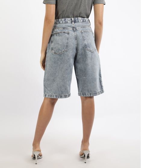 bermuda jeans feminina larguinha