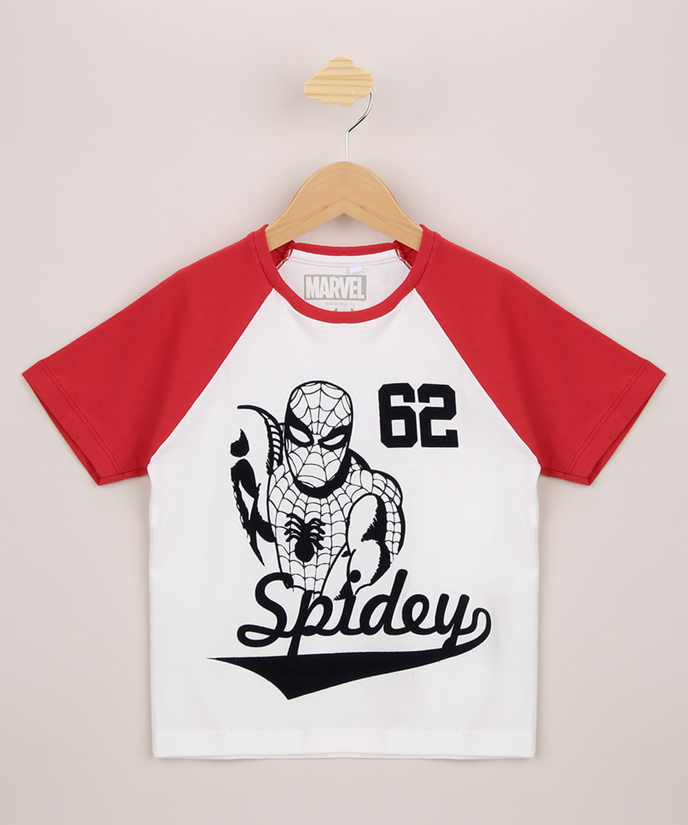 camiseta infantil manga curta homem aranha preta - C&A