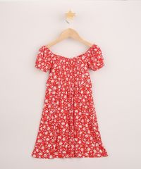 Vestido-Infantil-Midi-Estampado-Floral-Manga-Curta-Vermelho-9962683-Vermelho_2