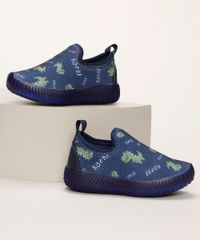 Tenis-Infantil-Knit-Estampado-de-Dinossauros-com-Luz-Azul-Marinho-9962730-Azul_Marinho_1