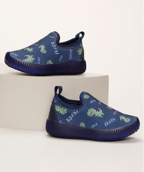 Tenis-Infantil-Knit-Estampado-de-Dinossauros-com-Luz-Azul-Marinho-9962730-Azul_Marinho_1